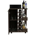 thumbnail image 6 of Modern Bar Cart In Dark Walnut With Two External Shelves, Four , Six Wine Rack And Single Door Cabinet For Sophisticated Entertaining Enclosed Area, 6 of 6