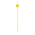 thumbnail image 2 of Yellow and Black Bamboo Smiley Face Skewer - 6" x 1/2" - 1000 count box, 2 of 3