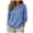 Blue, variant on Womens 3/4 Sleeve Tops Cotton Linen Shirts Embroidered V Neck Boho Blouses Loose Fit Dressy Casual Tunic Top