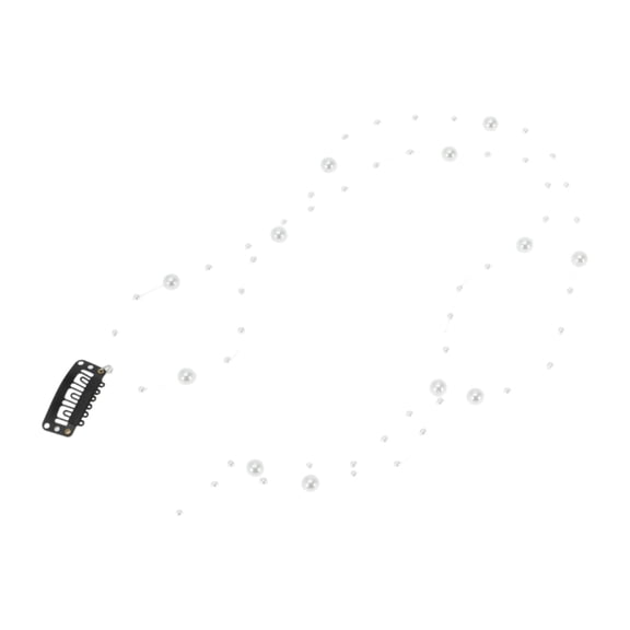 Unique Bargains 1 Pc Braided Hair Chain Faux Pearl Braid Hair Accessories for Women White