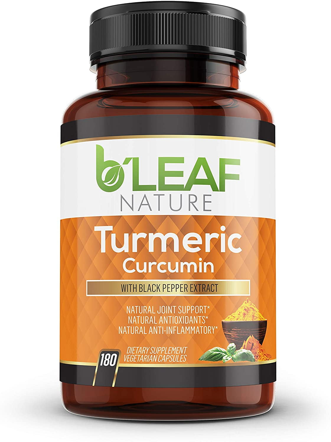 Organic Turmeric Curcumin 180 Capsules 1300mg - 95% Curcuminoids With ...