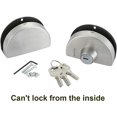 thumbnail image 2 of Stainless Steel Glass Door Lock Without Anti-jamming, with 3 Copper Keys for Office, Home, Hall, 2 of 5