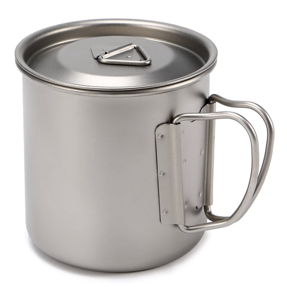 Tooarts Tasse Ultralégère en Titane 300ml, Mug Portable Extérieur avec Poignée Pliable pour Camping Pique-Nique