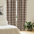 thumbnail image 3 of Ambesonne Chocolate Window Curtains, Batik Floral Pattern, Each 28" W x 63" L, Dark Brown White Brown, 3 of 5