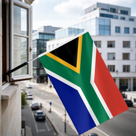 South Africa Telescoping Fan Flag – 1.6m Extendable Pole & Large National Banner with Y-Shaped Design for Soccer Matches & Celebrations