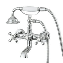 VEVOR Clawfoot Tub Faucet, Wall Mount Bathtub Faucets with Handheld Shower, Vintage Polished Chrome Clawfoot Tub Filler Faucet Shower Kit with Adjustable Swing Arms & 360° Rotation Spout for Bathtubs