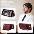 thumbnail image 5 of Allytechgroup Wallet Case for Apple iPhone SE 2022/2020/ iPhone 7 8, With Shoulder Strap Cards Slots Ring Holder Stand Cards Slots RFID Blocking Phone Case for Girls Women, Red, 5 of 11