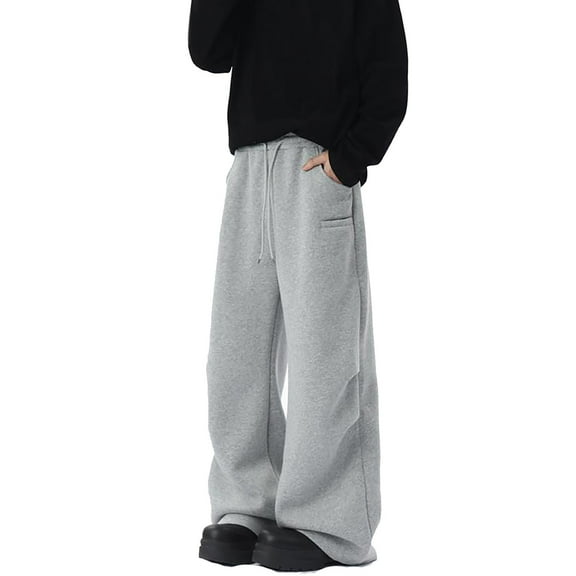 Men's Casual Loose Fit Straight Leg Heavyweight Parachute Joggers Comfortable Streetwear Sweatpants With Pockets Pants Loose Fit Straight Legs Beach Trousers