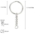 thumbnail image 2 of 100PCS Split Key Ring with Chain 1 inch and Jump Rings with Screw Eye Pins,Split Key Ring with Chain Silver Color Metal Split Key Chain Ring Parts with Open Jump Ring and Connector., 2 of 5