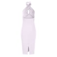 thumbnail image 7 of IROINNID Bodycon Dress For Women Halter Sleeveless Summer Slimming Backless Halter Neck Dresses V-Neck Solid Color Dress, 7 of 7