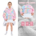 thumbnail image 6 of PMONPA Wearable Blanket Hoodie for Kids, Soft Double Layer Sherpa Fleece Sweatshirt,Teen Gifts for Kids, Youth, Boys, Girls, One Size, Fluorescent Unicorn, 6 of 8