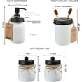 thumbnail image 3 of 6Pcs Mason Jars Bathroom Accessories Set Complete - Toothbrush Holder, Lotion Soap Dispenser, 2 Mason Jars, Soap Dish, Toilet Paper Basket, Rustic Farmhouse Decor (Brown, 6Pcs Bathroom Set), 3 of 7