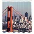 thumbnail image 3 of Ambesonne United States Shower Curtain, San Francisco, 69"Wx84"L, Pale Blue Orange White, 3 of 3