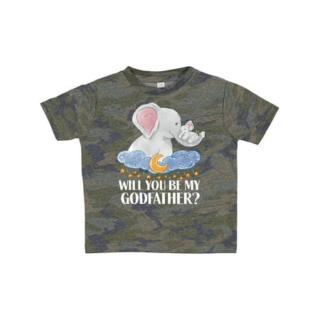 

Inktastic Will You Be My Godfather Elephants Moon and Stars Gift Toddler Boy or Toddler Girl T-Shirt