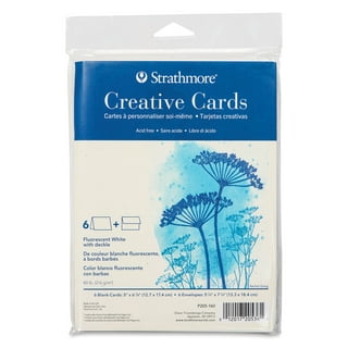 Strathmore Creative Cards Full Size Fluorescent White with Deckle 100/PKG
