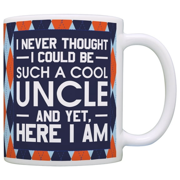 ThisWear Father's Day Gift for Uncle Never Thought be Such a Cool Uncle 11 ounce Coffee Mug Argyle