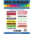 Tag-A-Room Color Coded Moving Labels 2 Bedrooms, 500 Permanent Adhesive ...