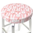 thumbnail image 3 of Bingfone Cute Rabbit Carrot Padded Round Bar Stool Cover Cushion with Elastic Fabric Round Chair Seat - Cute Rabbit Carrot, 3 of 7