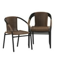 thumbnail image 2 of Emma + Oliver 4 Pack Medium Brown Rattan Indoor-Outdoor Restaurant Stack Chair, 2 of 13