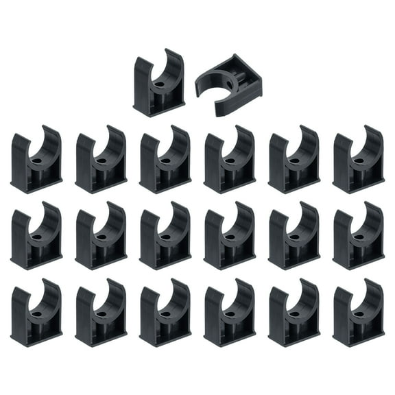 20Pack Water Pipe Clamps Clips, U-Shaped Holder Buckles for 32mm OD, Black