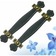 thumbnail image 5 of 2pcs Vintage Leather Drawer Handles Black Leather Suitcase Handles, 5 of 5