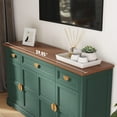 thumbnail image 5 of HLR 59"W Modern Large Sideboard Buffet Cabinet with Storage, 3 Drawers and 4 Doors for Kitchen, Green, 5 of 11