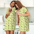 thumbnail image 7 of Bixox Green Pears1 Pattern Women's Nightgown, Soft & Breathable Sleepwear, Round Neck Knee-Length Pajama Dress,Loungewear for Home & Sleep, 7 of 7