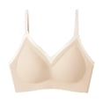 thumbnail image 2 of CBASIHI Wireless Triangle Bras for Women- Adjustable Thin Straps Contrast Trim Breathable Mesh Seamless Push Up Supportive Everyday Bras Gray Size 2XL, 2 of 5