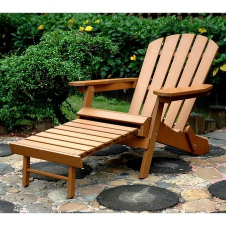  Plastic Wood Folding Adirondack Chair with Ottoman - Walmart.com