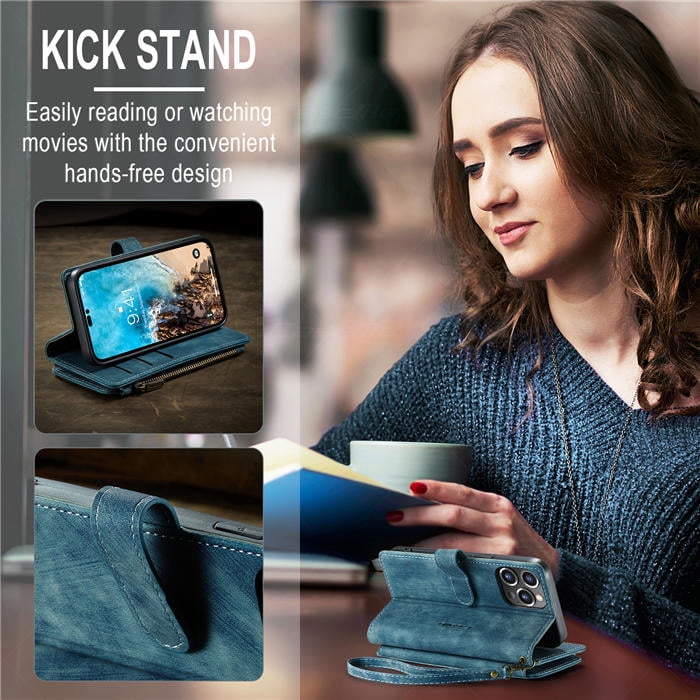 Wrist Strap Cyanb Wallet CaseMe IPhone 14 Plus, Wallet Case With