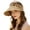 Khaki, variant on QEMAUUA UPF80+ Hollow Out Wide Brim Visor Sun Hat, Foldable Packable Womens Topless Beach Travel Outdoor Sunblock Hat