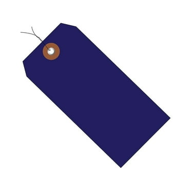 Box Partners G26062W 6.25 x 3.12 in. Blue Plastic Shipping Tags - Pre-Wired - Pack of 100
