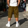 thumbnail image 4 of YSUEJPF Mens Long Shorts Ripstop Wrinkle Resistant‌ Baggy Cargo Capri Pants Twill Stretchy Outdoor Capris with Multi Pockets, 4 of 7