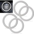 thumbnail image 1 of 4PCS Silver Bling Crystal Rhinestone Car Engine Ignition Button Ring, Emblem Sticker, Girly Car Interior Accessory Decoration for Push to Start Button Cover, AC Control Knob,Car Shift Cover, 1 of 8