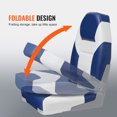 thumbnail image 3 of KFFKFF Marine Seats, 21.85" High-Back Folding Seats, Enhanced Sponge Cushion & Hinge Design, Foldable Captain Chairs for Fishing, Sightseeing, Speedboats & Canoes, Set of 2, 3 of 9