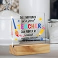 thumbnail image 6 of Teacher Appreciation Gifts Thank You Teachers Desk Decor Best Teacher Acrylic Desk Plaque Sign with Wood Stand Home Office Desk Sign Keepsake, 6 of 6