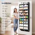 thumbnail image 3 of LazySpin 20-30 Pairs Over the Door Shoe Organizer, Clear Pockets Hanging Shoe Storage for Closet, 10-Tier Door Shoes Rack, Handing Shoes Holder for Sneakers, Boots, Heels, Black, 3 of 8