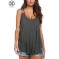 thumbnail image 4 of Luxtrada Women's Pleated Flowy Spaghetti Strap V-Neck Casual Sexy Summer Tank Top, 4 of 7