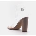 thumbnail image 6 of Cape Robbin Gen Women's Lucite Clear Strappy Block Chunky High Heel Open Peep Toe Sandal, Nude, 11, 6 of 7