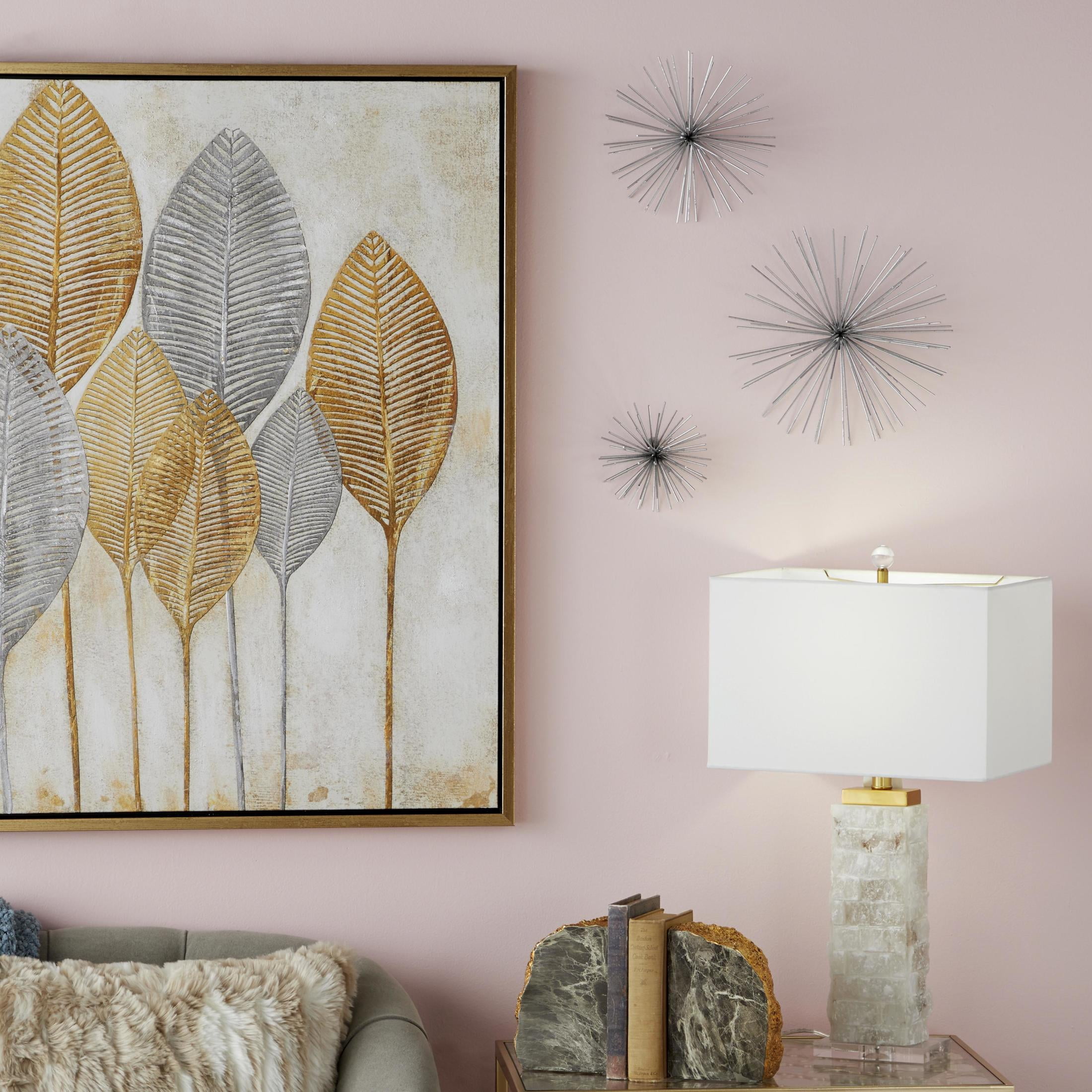 CosmoLiving by Cosmopolitan Silver Metal 3D Starburst Wall Decor (3 Count)