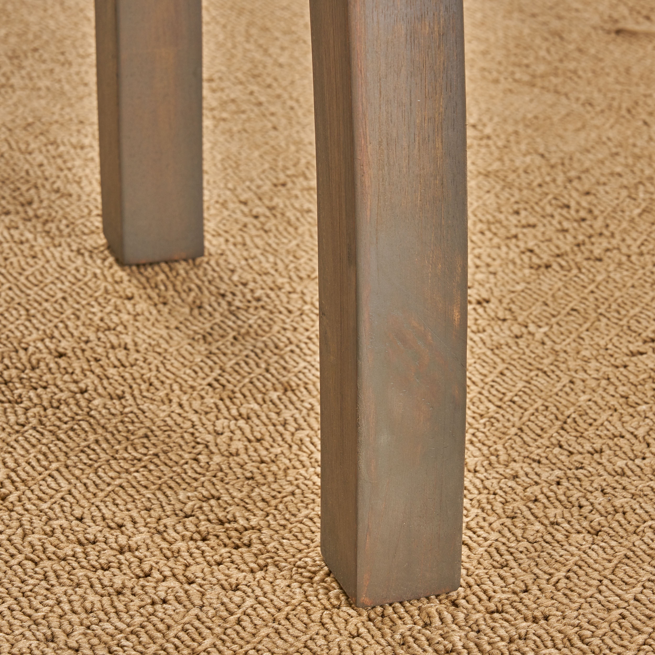 Laney Outdoor 3 Piece Acacia Wood Rocking Conversation Set with Cushions, Gray, Dark Gray