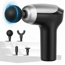 Naipo Mini Massage Gun, Electric Deep Tissue Massager with 4 Replacement Heads for Muscle Relief