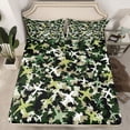 thumbnail image 2 of Homewish Cartoon Airplane Kids Bed Sheets, Green Retro Camouflage King Sheets, Boy Aircraft Vehicle Sheet Set, Lightweight Room Decor, 4 Pieces, 2 of 7