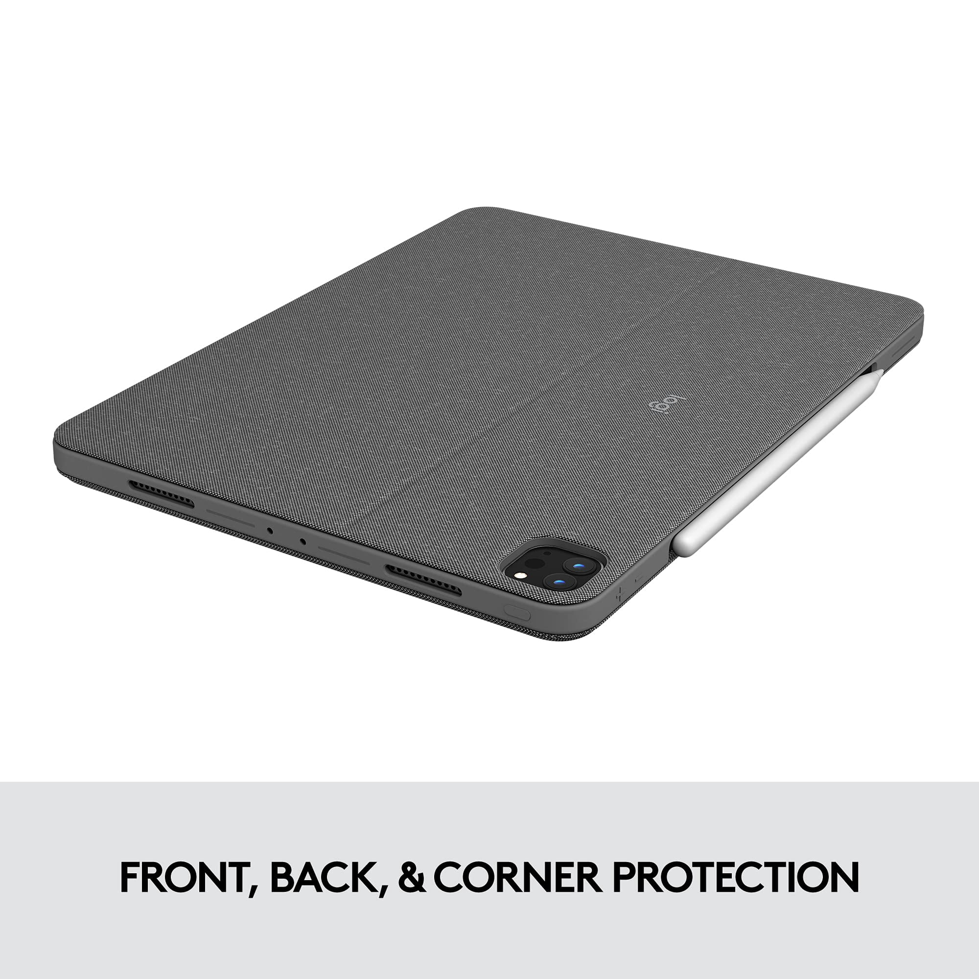 Restored Logitech Combo Touch iPad Pro 12.9" 5th 6th gen 2021 2022 Keyboard Case - Grey (Refurbished)