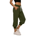 thumbnail image 4 of GUACER No Boundarie Womens Capri Sweatpants Athletic Cropped Joggers High Waisted Paperbag Lounge Pants with Pockets Drawstring, 4 of 5