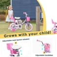 thumbnail image 6 of Glerc Maggie 14 inch Kids Girls Bike for Ages 3-5 Years Old Children, Princess Style Kids Bicycle with Doll-Seat & Basket & Training Wheels, Purple, 6 of 9