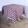 thumbnail image 4 of BalsaCircle 54" x 54" Square Gingham Checkered Polyester Tablecloth Burgundy, 4 of 9