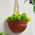 thumbnail image 4 of Wall Planters for Indoor Plants Hanging Flower Pots for Railing Fence Outdoor Countryside Window Flower Holder with Hooks Drainage Holes for Garden Yard Home Decor (Brown), 4 of 6