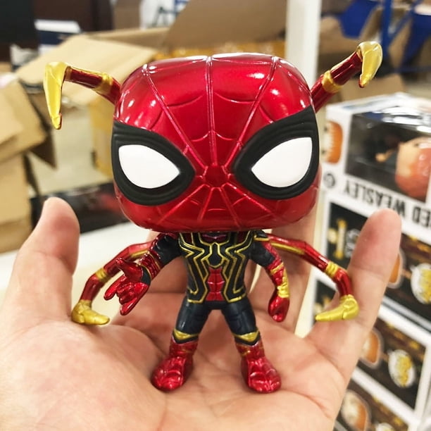 Figura de vinilo de Marvel Avengers Iron Spider Spiderman, modelo de colección de juguetes con cabezón
