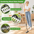 Garden Weeding Rake with Long Wooden Handle, Removable Design for ...